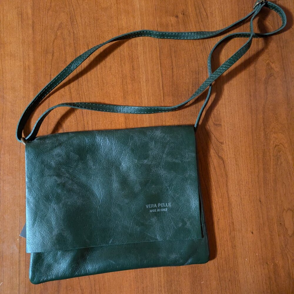Italian leather cross body purse